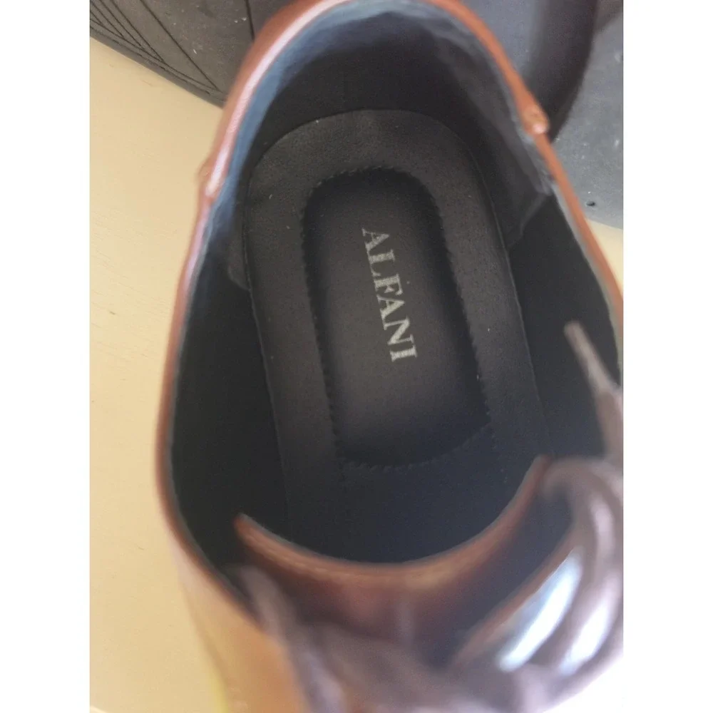 Alfani Seth Men's Brown Lace Up Dress Shoes Size 10.5M Casual Oxford